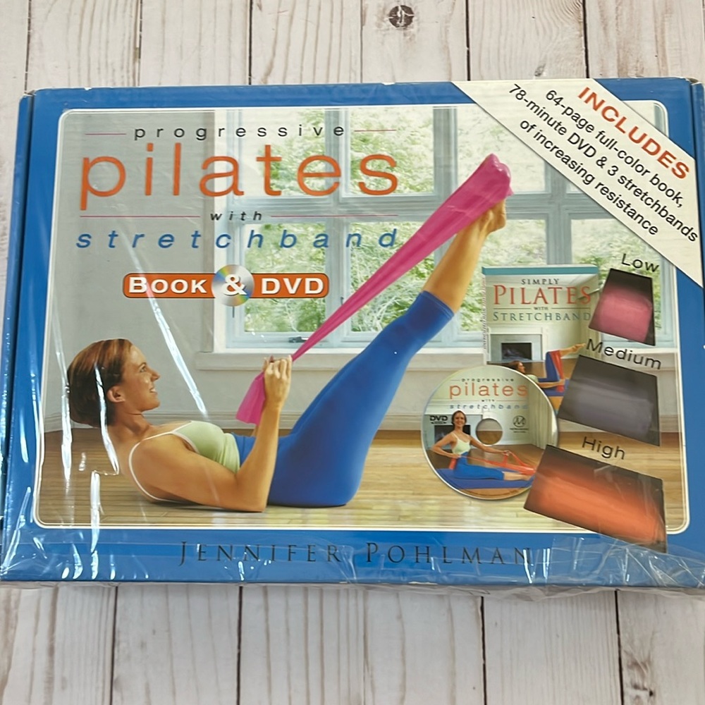 Progressive Pilates with Stretch band Book & DVD set.  NEW.